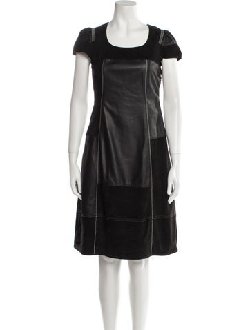 High Dresses Leather Knee-Length Dress US4 | S