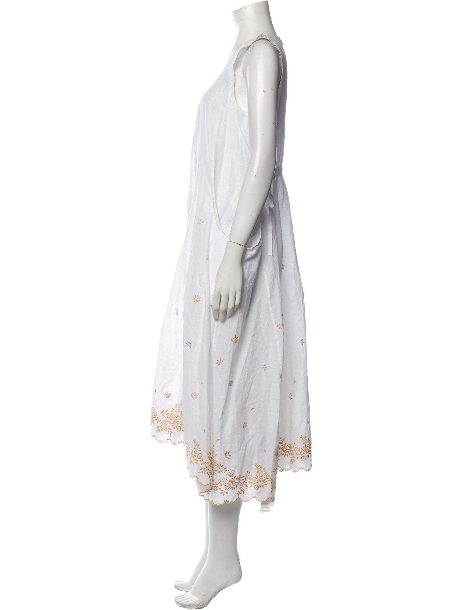 High Scoop Neck Midi Length Dress w/ Tags