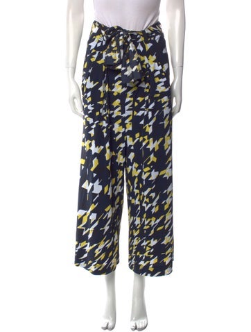 High Pants Printed Wide Leg M