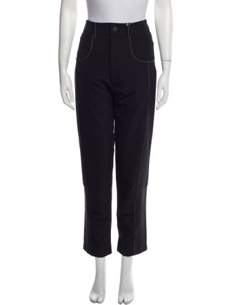 High Wool Straight Leg Pants