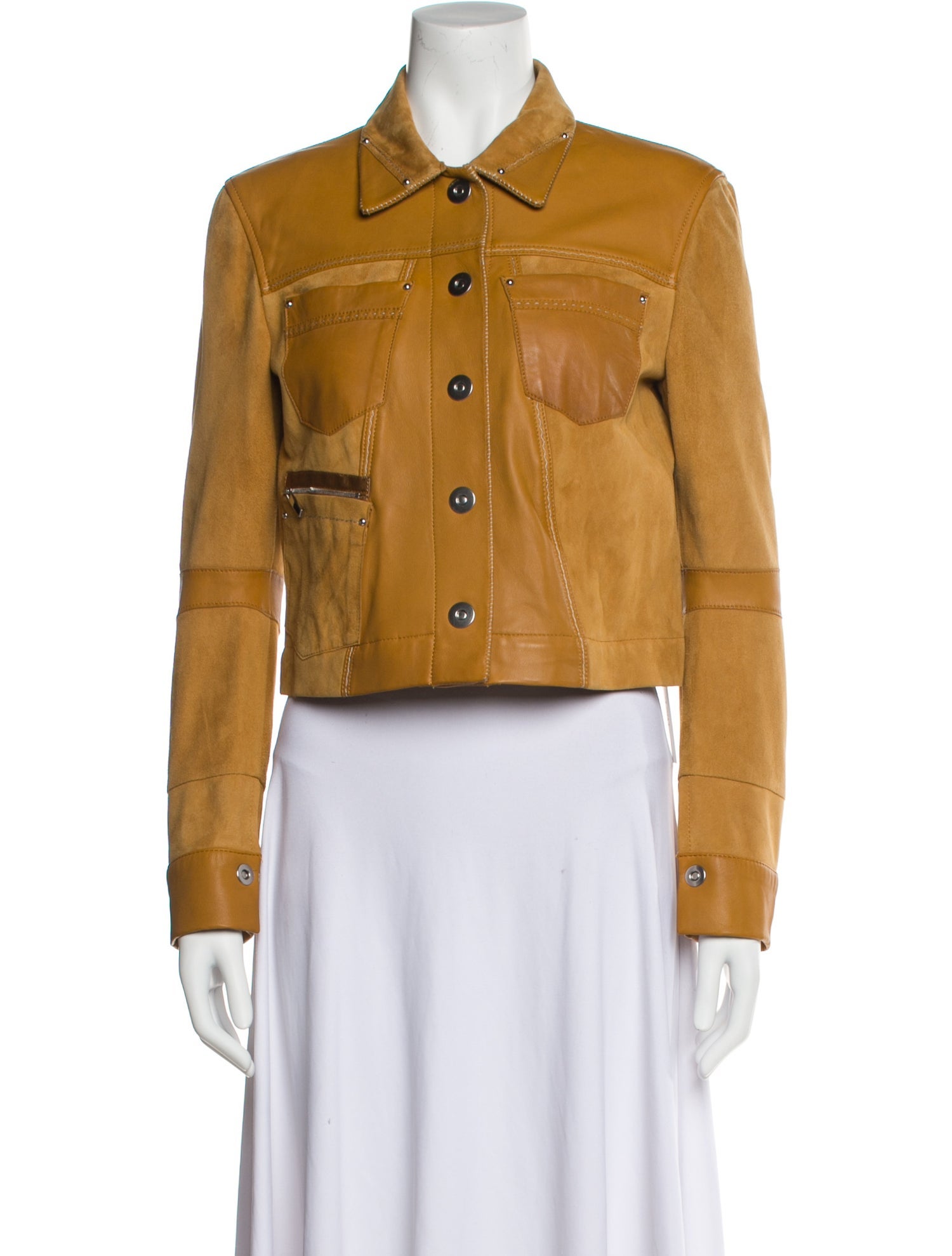 High Leather Utility Jacket