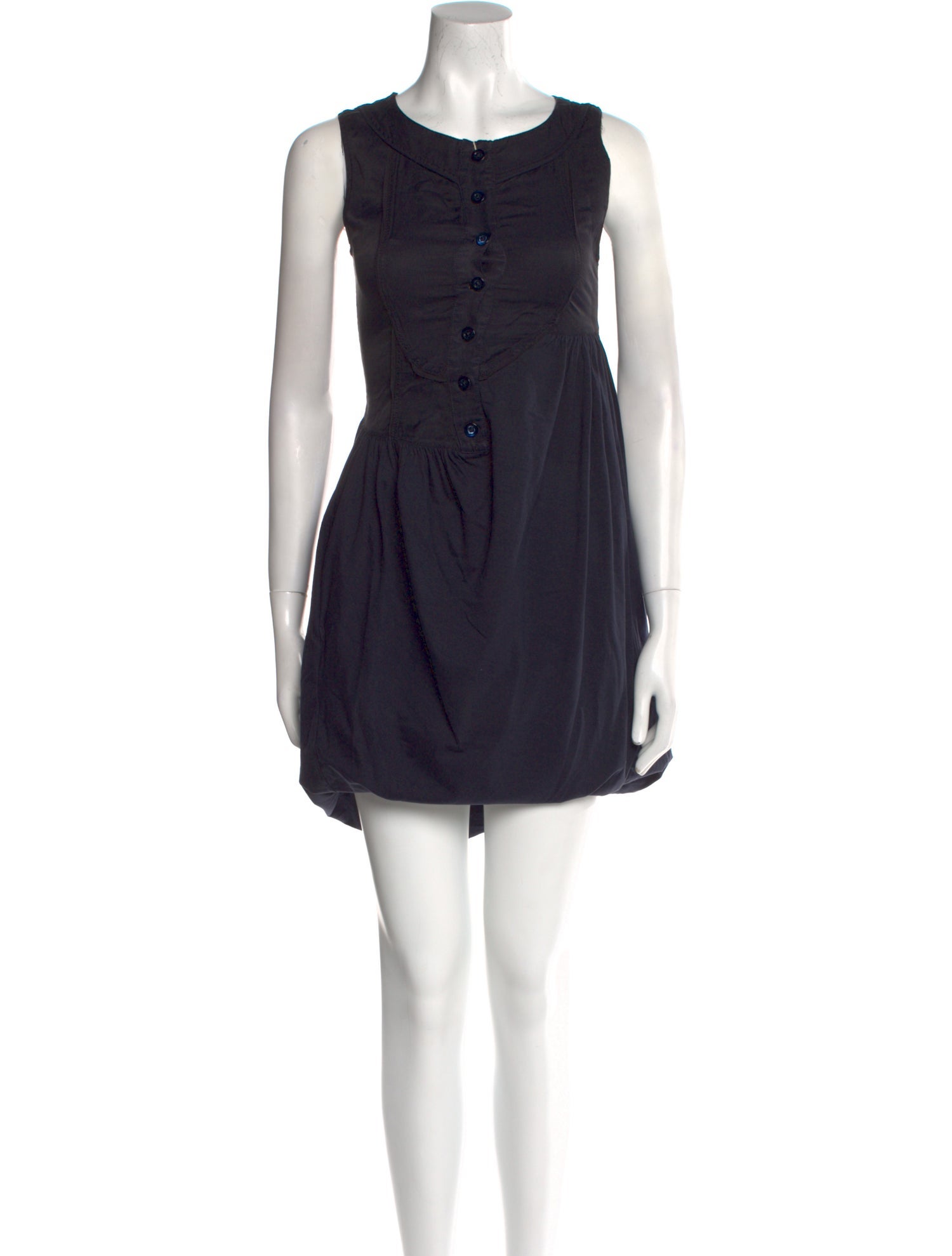 High Scoop Neck Knee-Length Dress