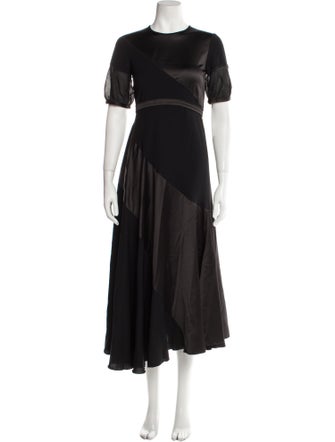 High Crew Neck Long Dress