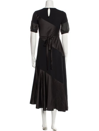 High Crew Neck Long Dress