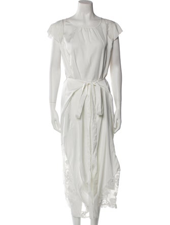 High Bateau Neckline Long Dress