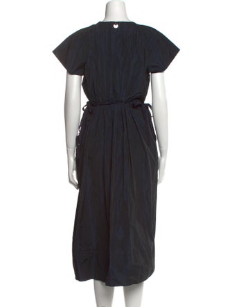 High Scoop Neck Midi Length Dress