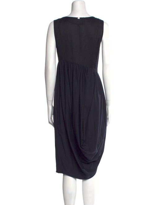 High Scoop Neck Midi Length Dress