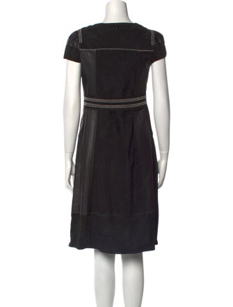 High Leather Knee-Length Dress