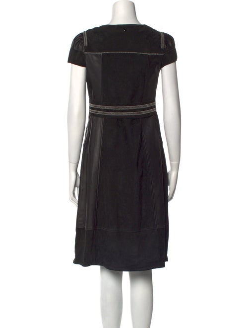 High Leather Knee-Length Dress
