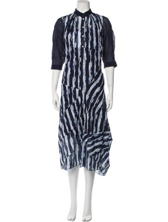 High Printed Midi Length Dress