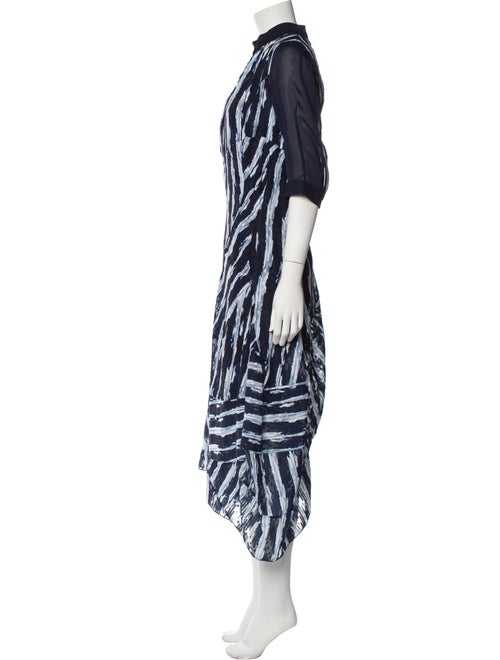 High Printed Midi Length Dress