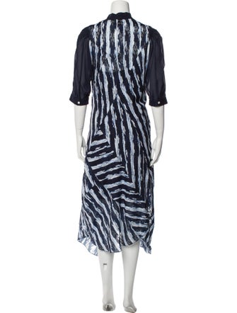High Printed Midi Length Dress