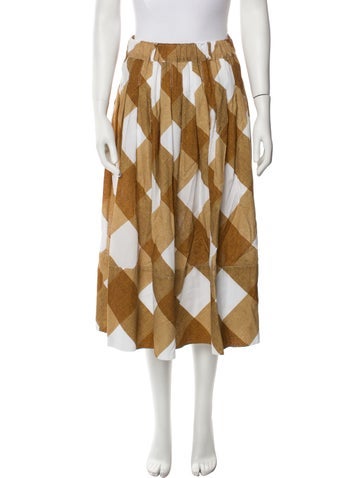 High Skirts Plaid Print Knee-Length Skirt S