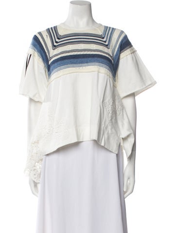 High Tops Striped Square Neckline Crop Top L