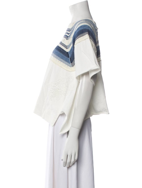 High Striped Square Neckline Crop Top