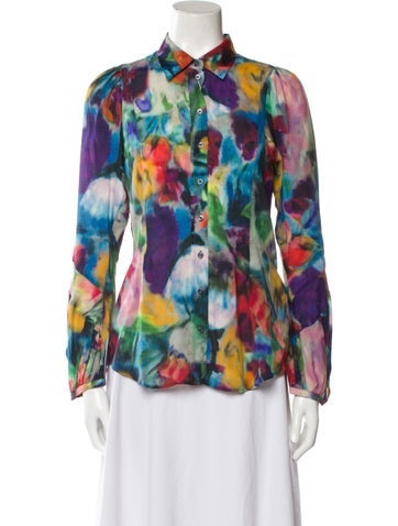 High Tops Floral Print Long Sleeve Blouse XS