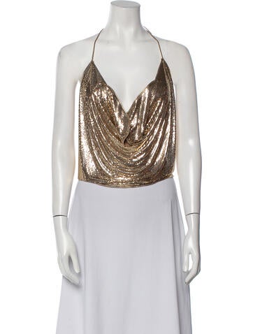 Whiting & Davis Tops Vintage Late 1970's - Early 1980's Crop Top XXS