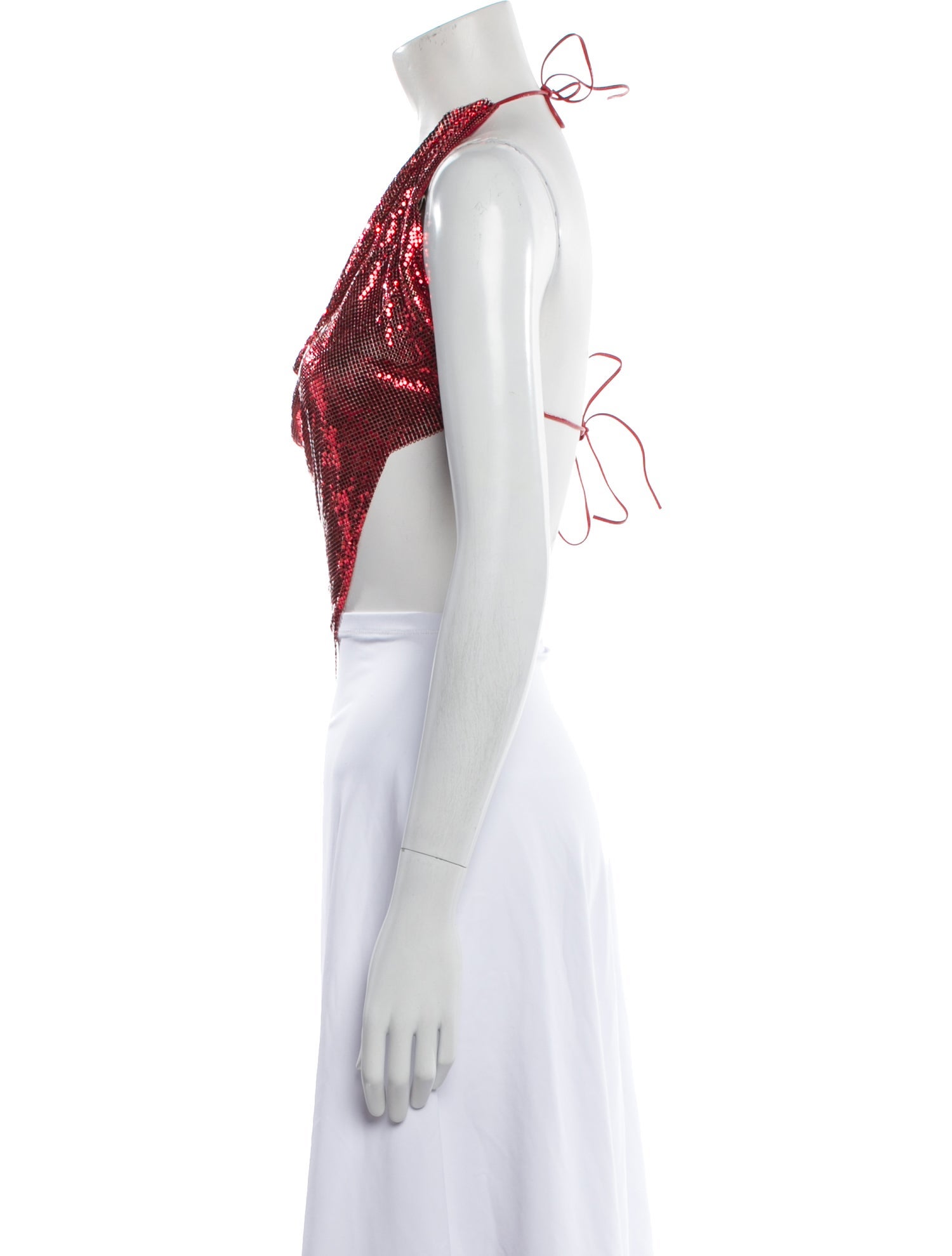 Whiting & Davis Cowl Neck Sleeveless Crop Top