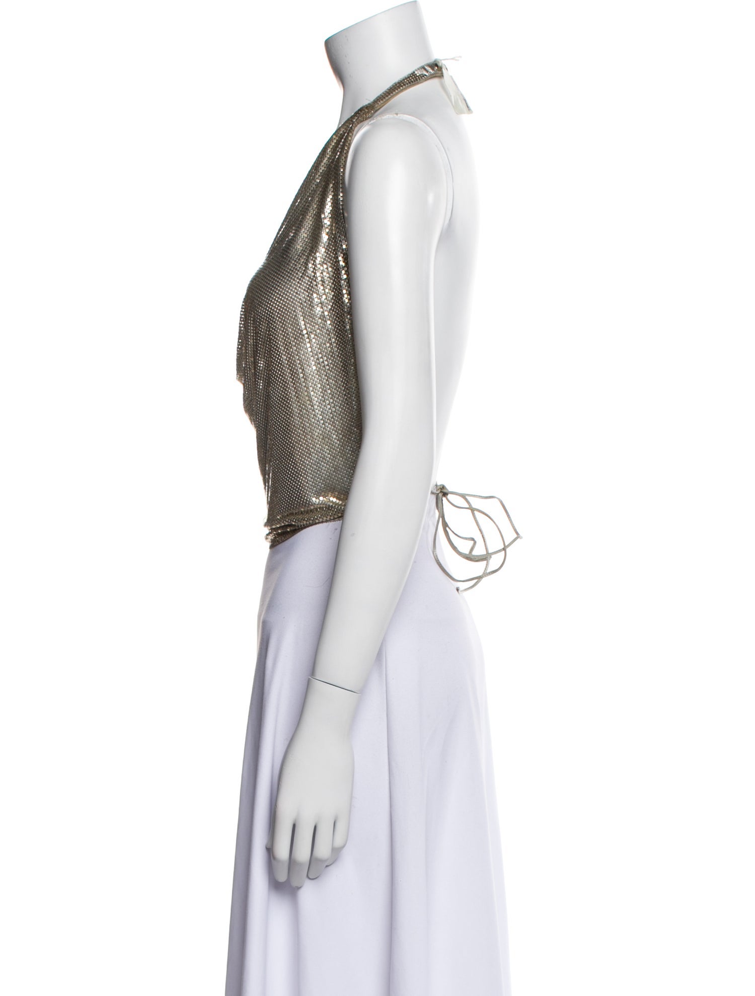 Whiting & Davis Cowl Neck Sleeveless Crop Top