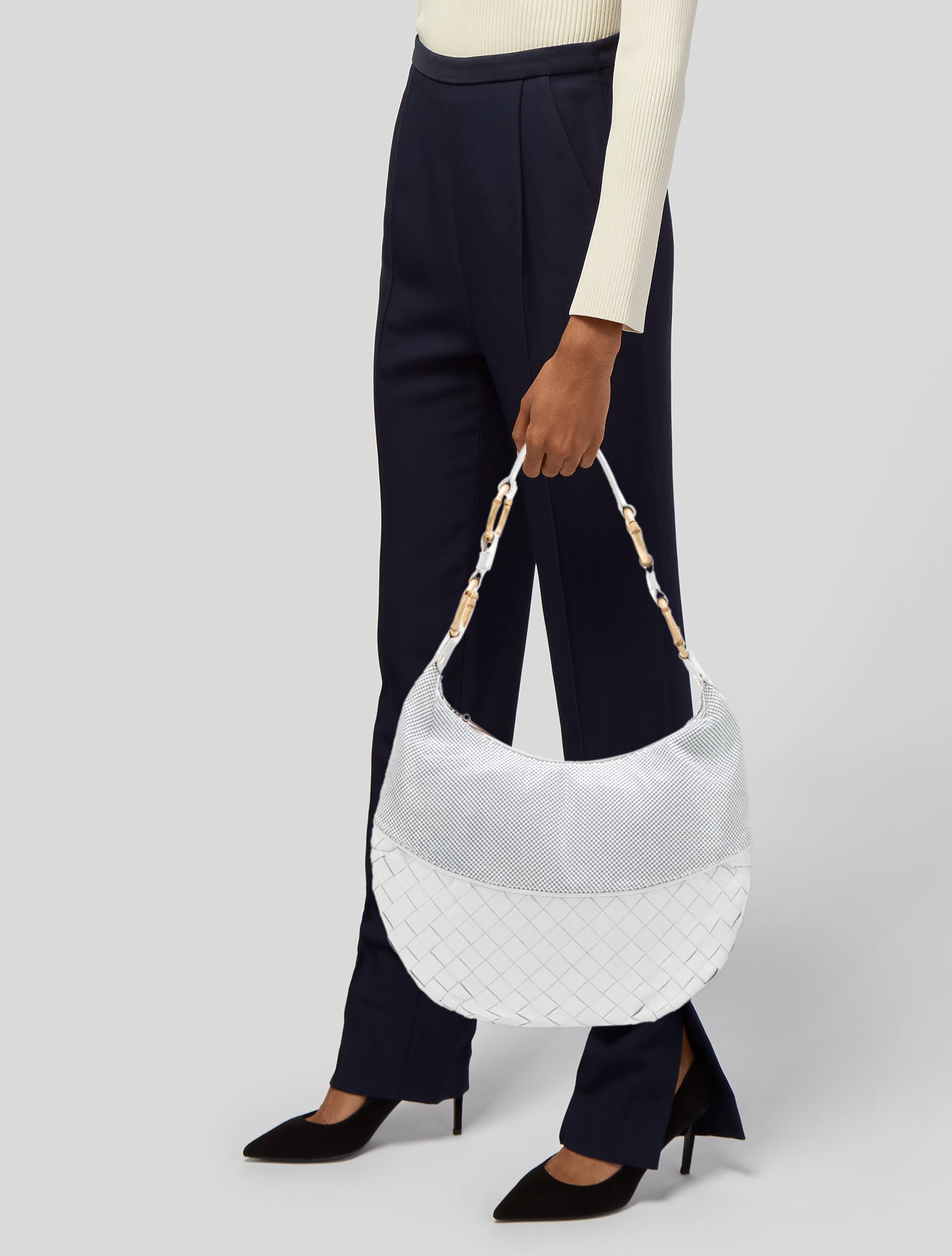 Whiting & Davis Leather Hobo