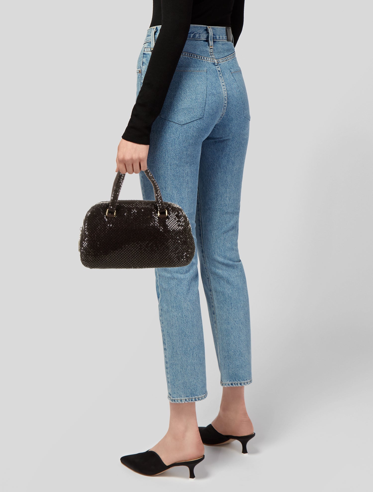 Whiting & Davis Nylon Top Handle Bag
