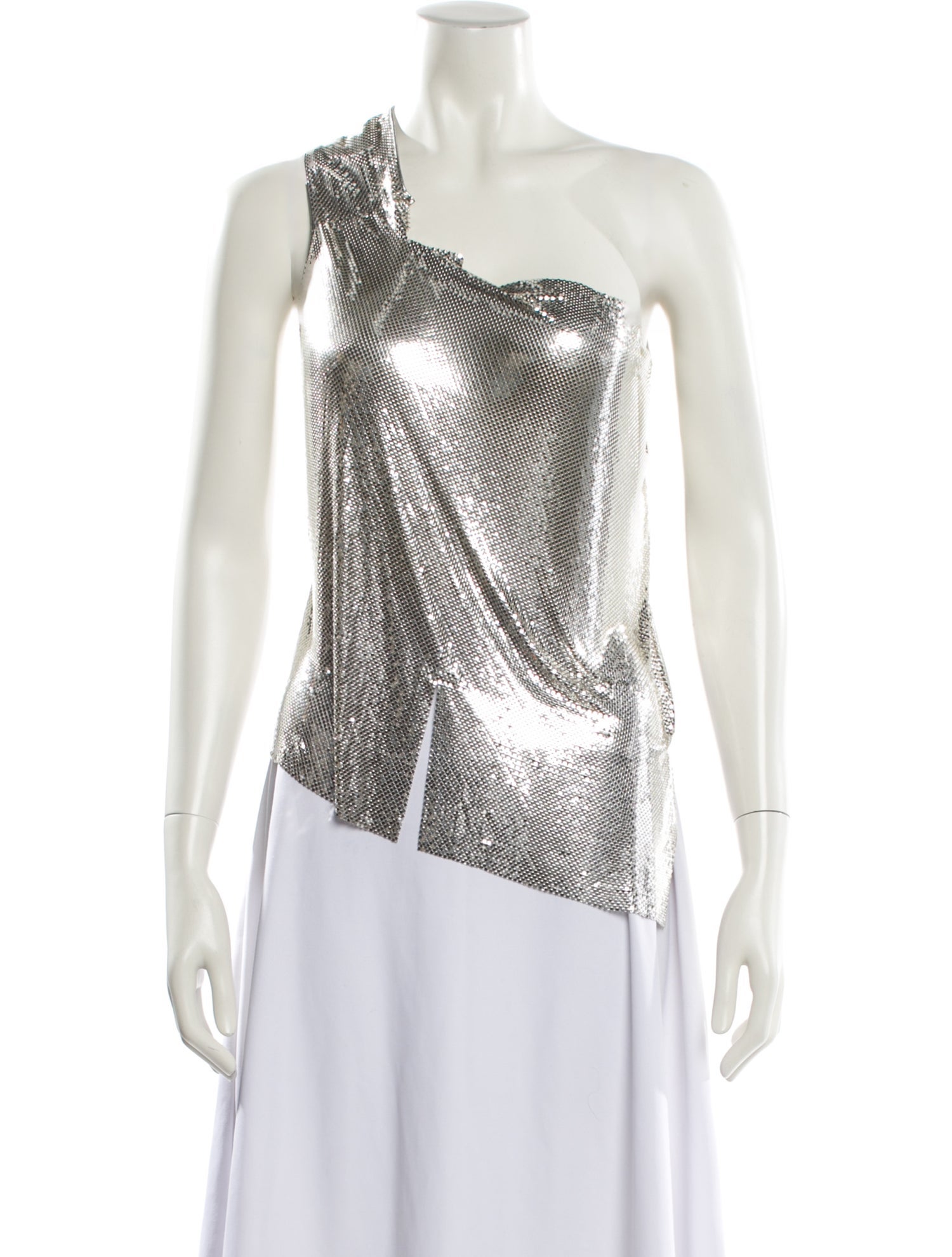 Whiting & Davis One-Shoulder Sleeveless Top