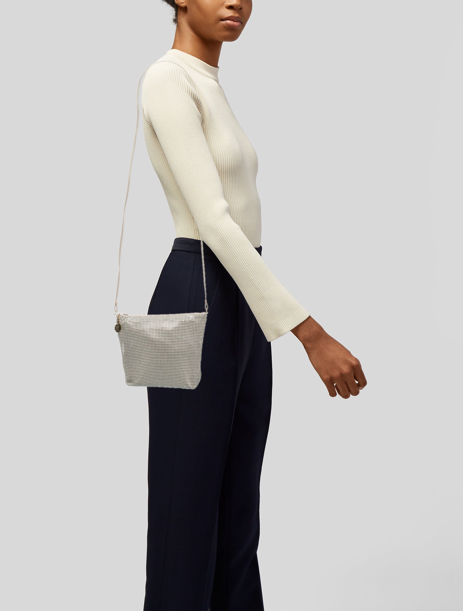 Whiting & Davis Metal Messenger Bag