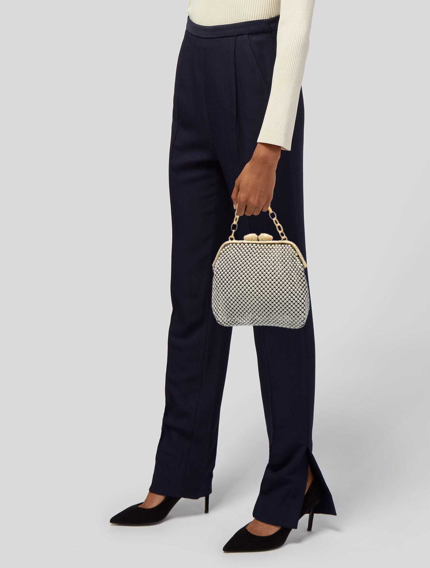 Whiting & Davis Metal Top Handle Bag