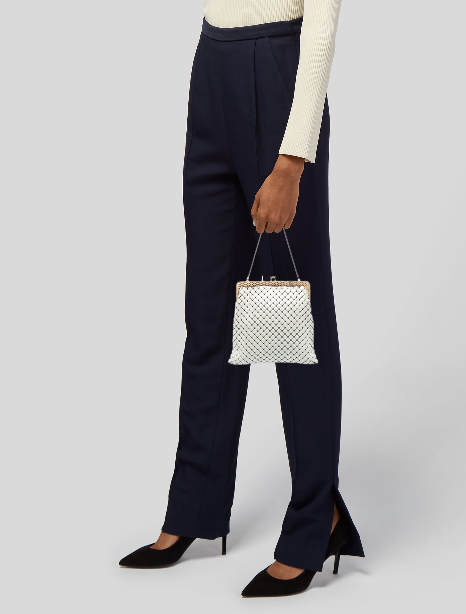 Whiting & Davis Metal Top Handle Bag