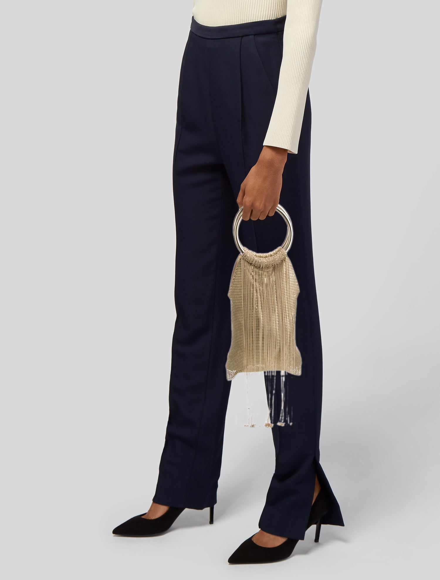 Whiting & Davis Metal Top Handle Bag