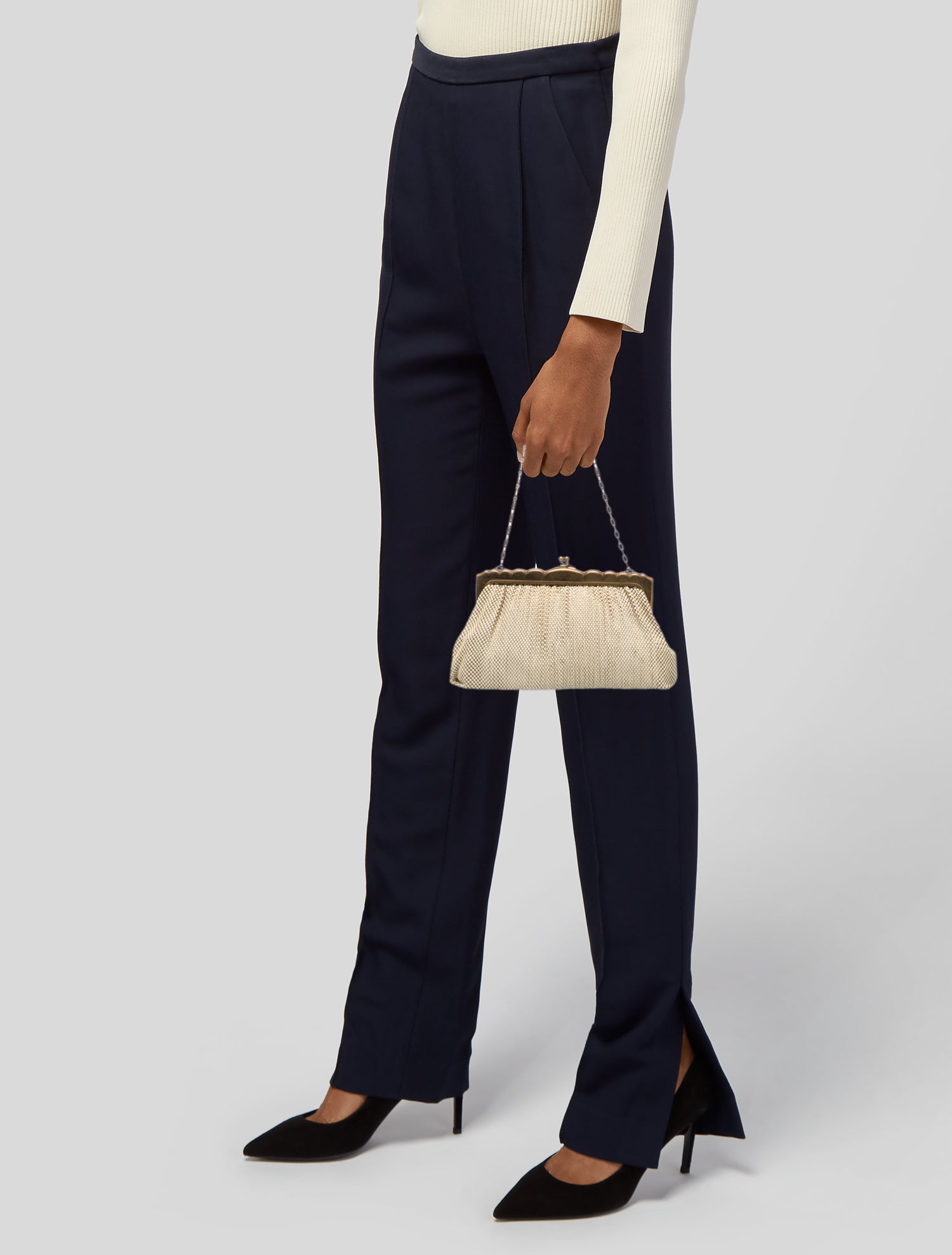Whiting & Davis Metal Top Handle Bag