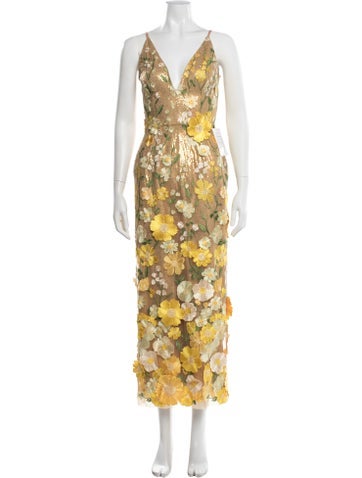 Pre-owned Helsi Floral Print Long Dress In Multi