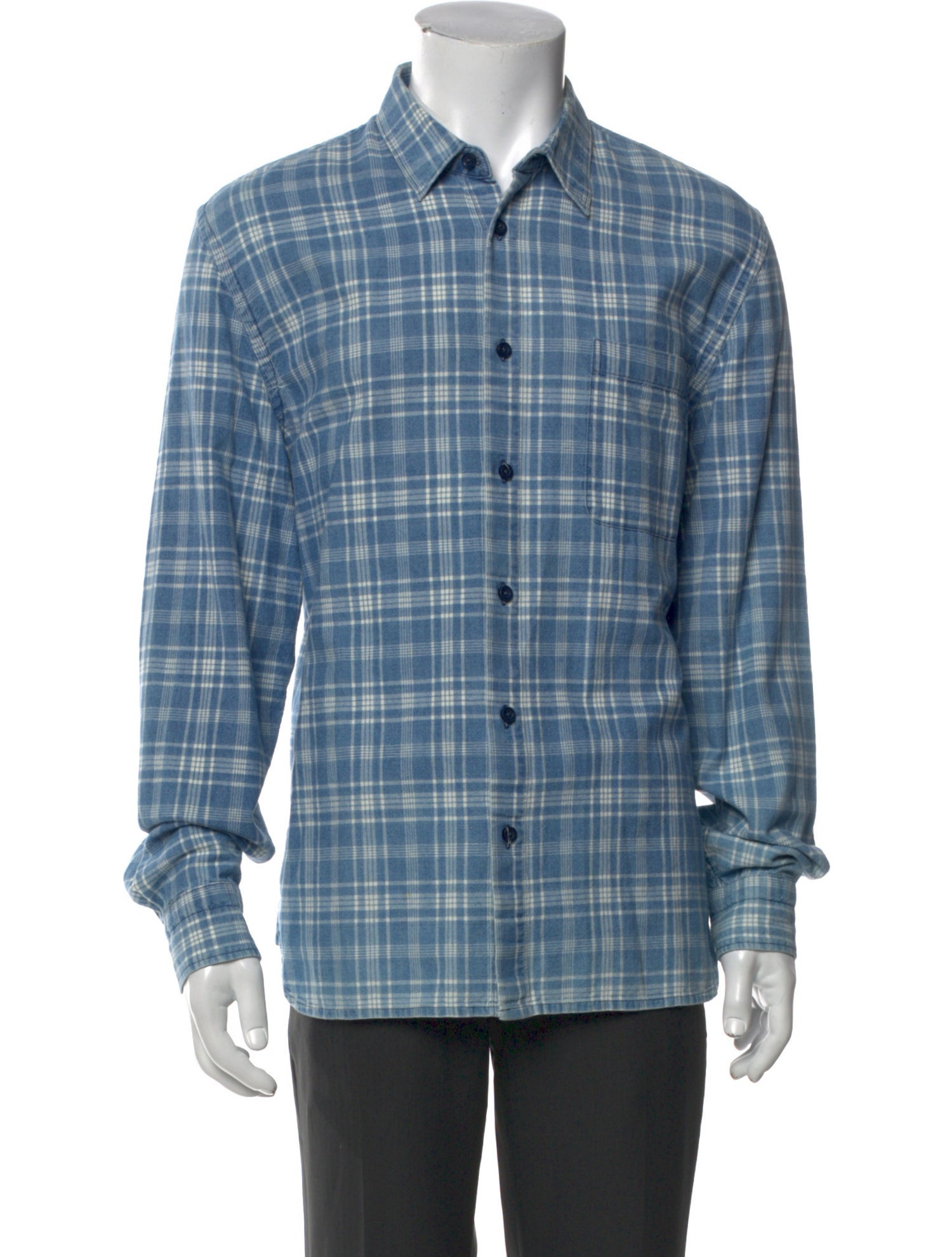 Hiroshi Kato Linen Plaid Print Shirt