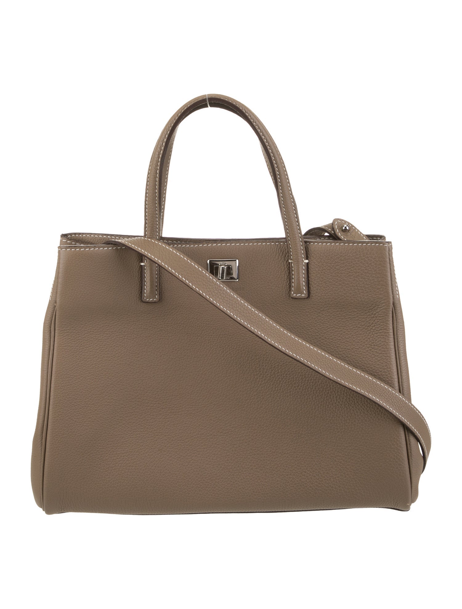 Just Champagne Leather Top Handle Bag