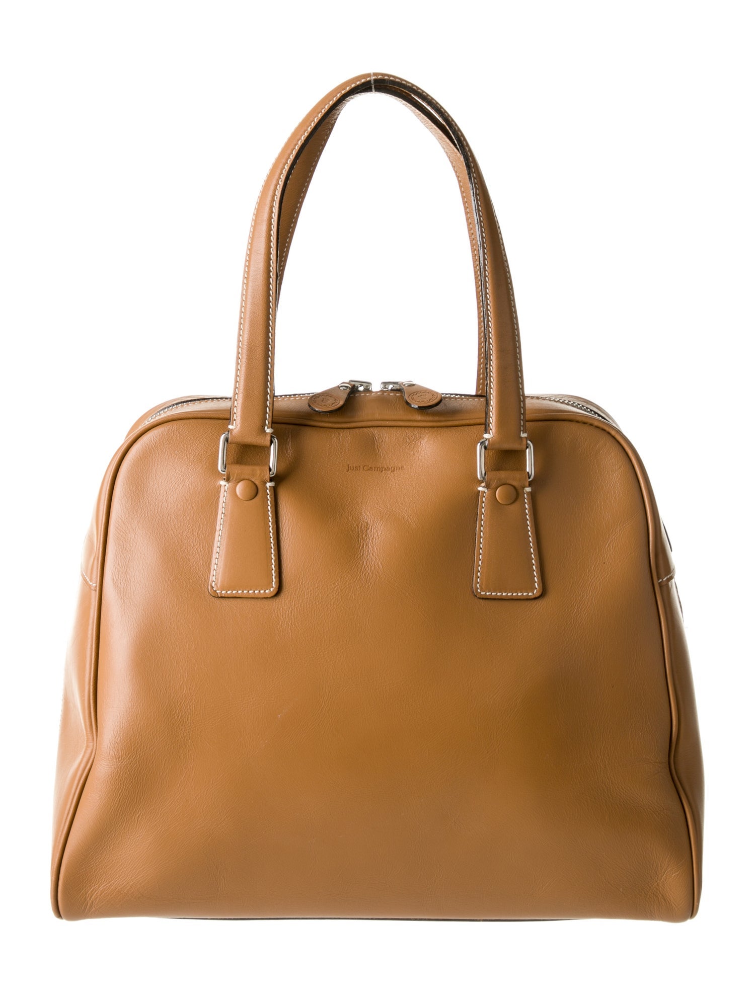 Just Champagne Leather Top Handle Bag