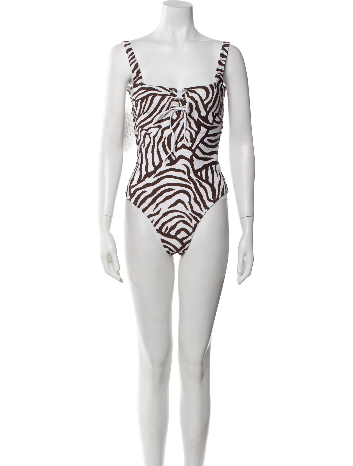 Heidi Klein Striped Eyelet Trim One-Piece