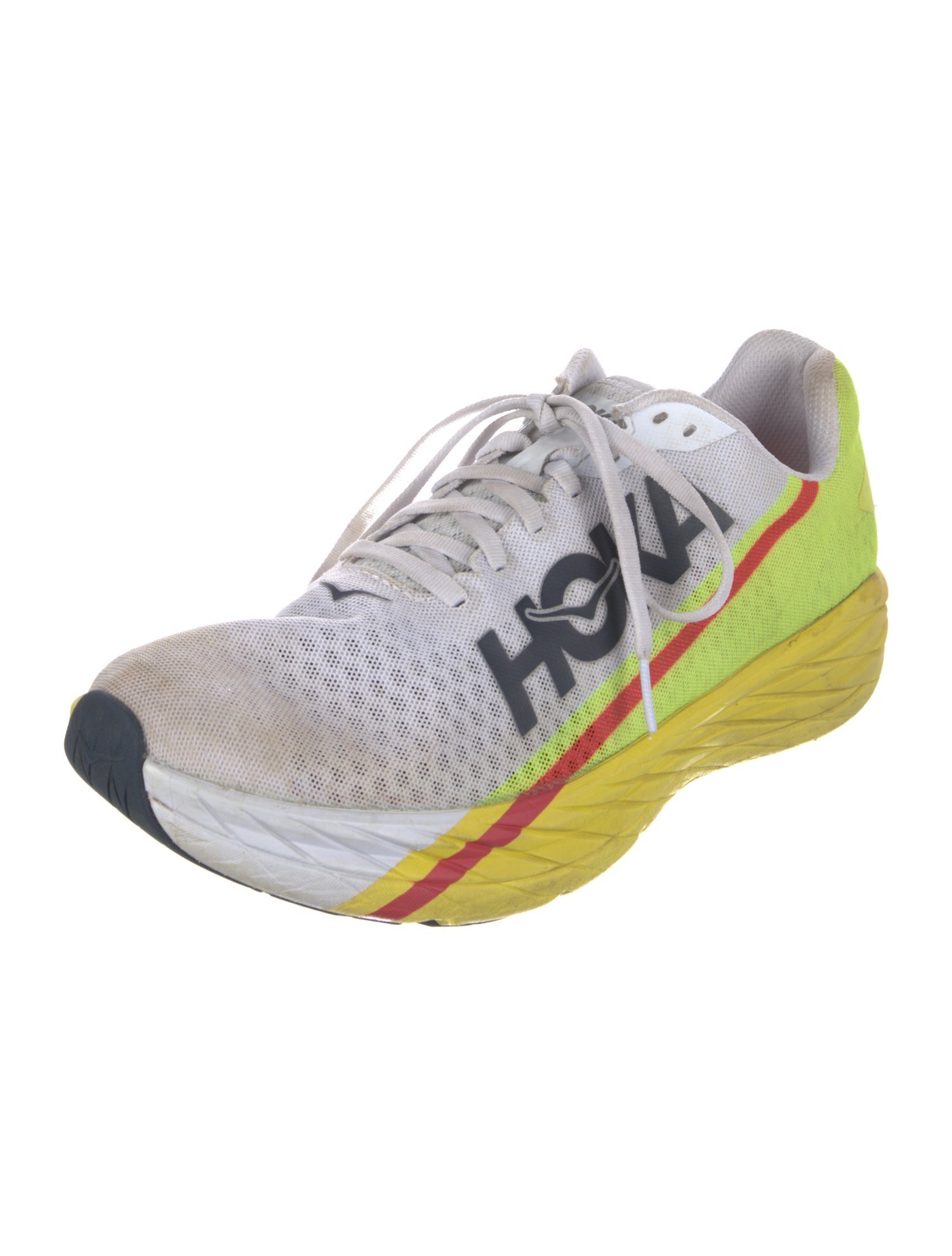 Hoka Mesh Colorblock Pattern Athletic Sneakers