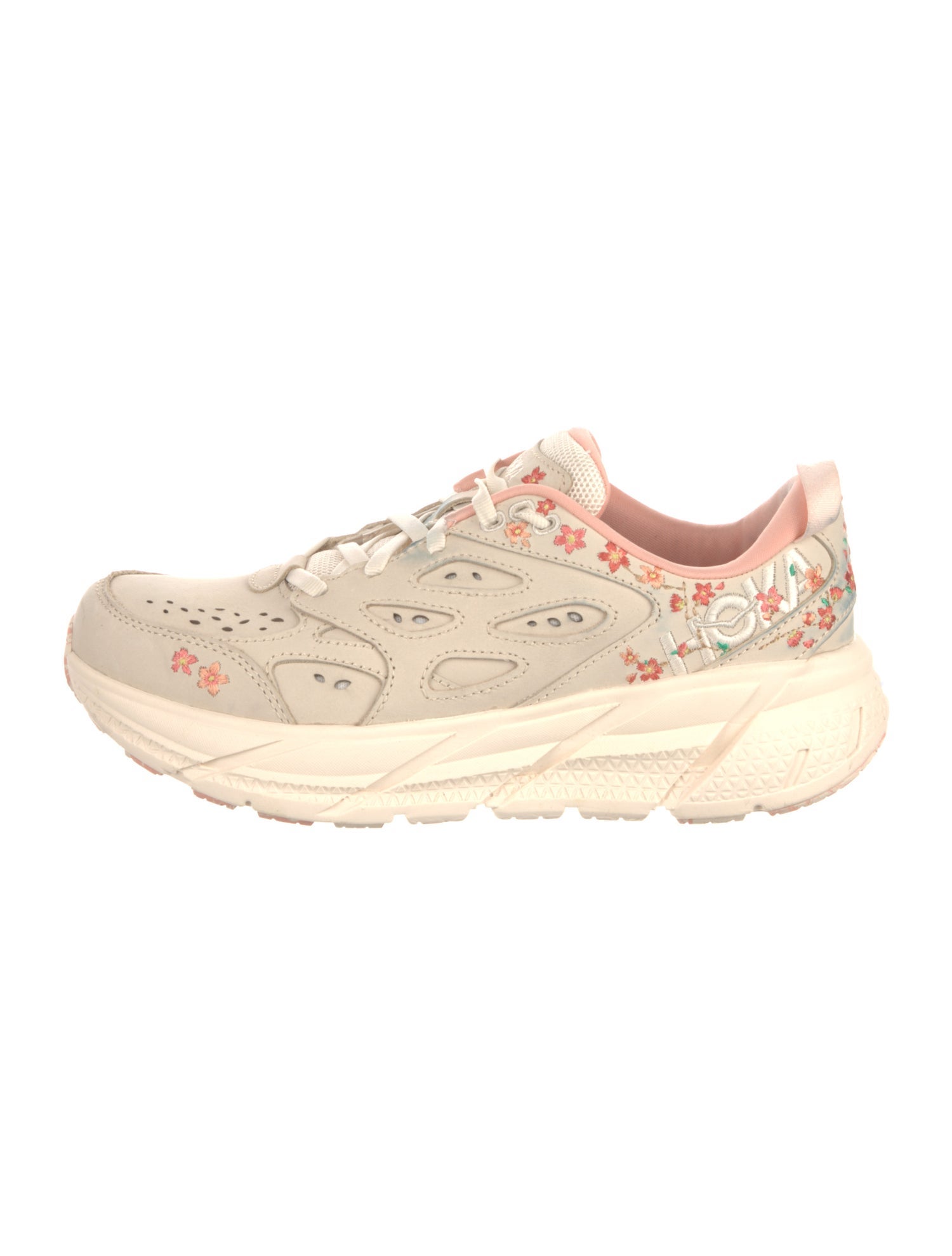 Hoka Suede Floral Print Sneakers
