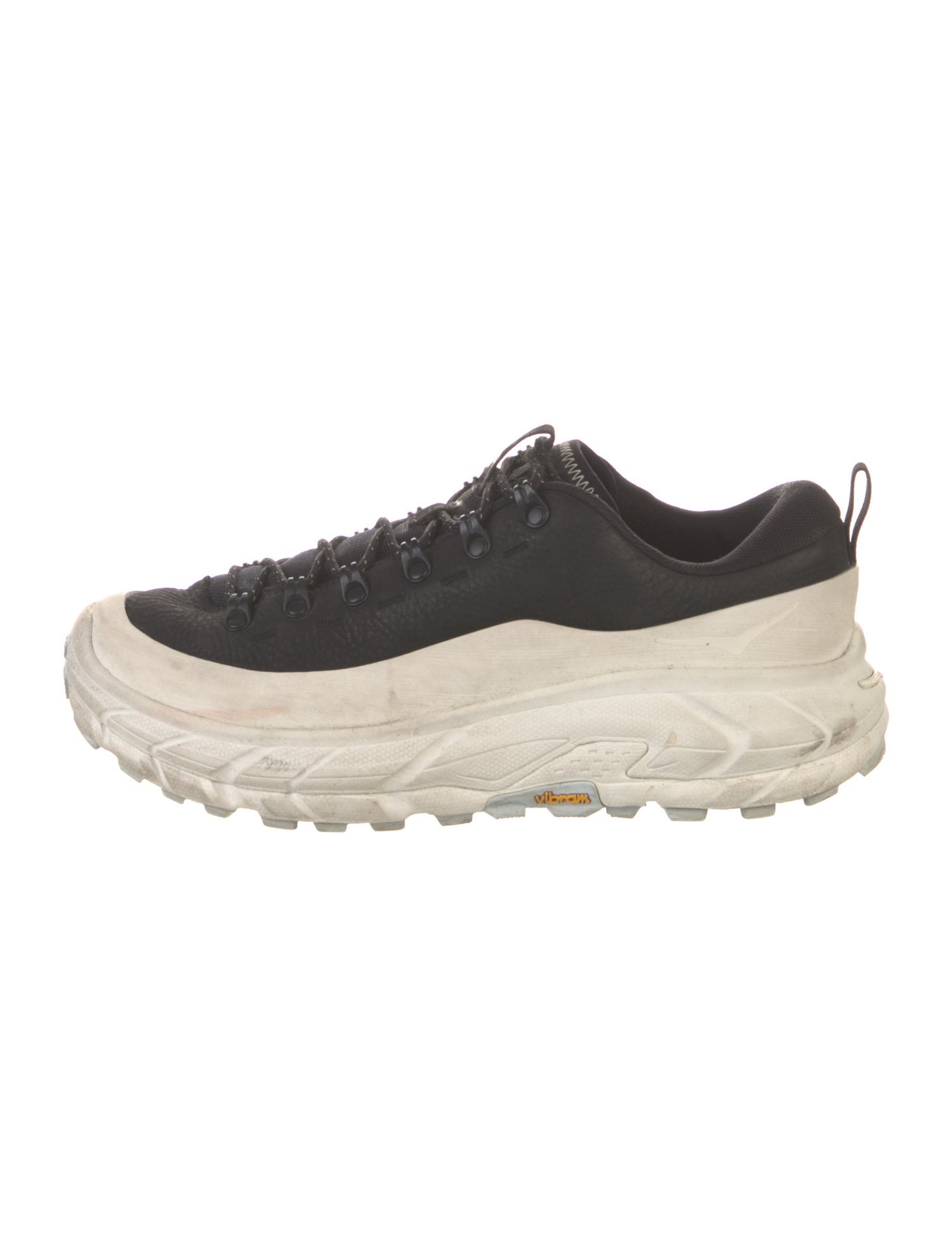 Hoka Leather Colorblock Pattern Athletic Sneakers