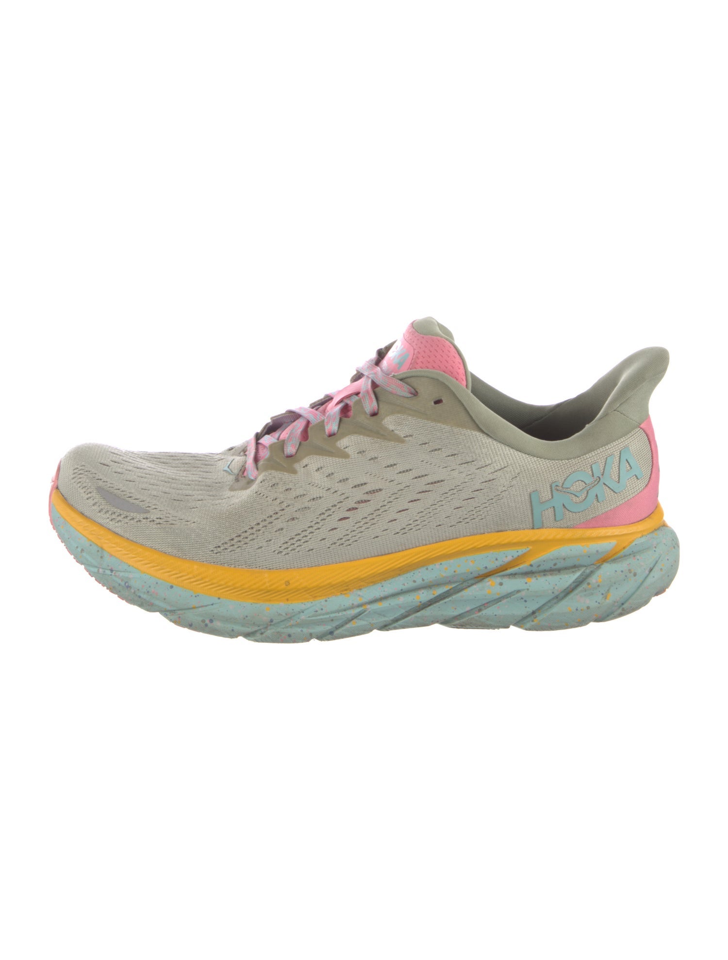 Hoka Mesh Colorblock Pattern Athletic Sneakers
