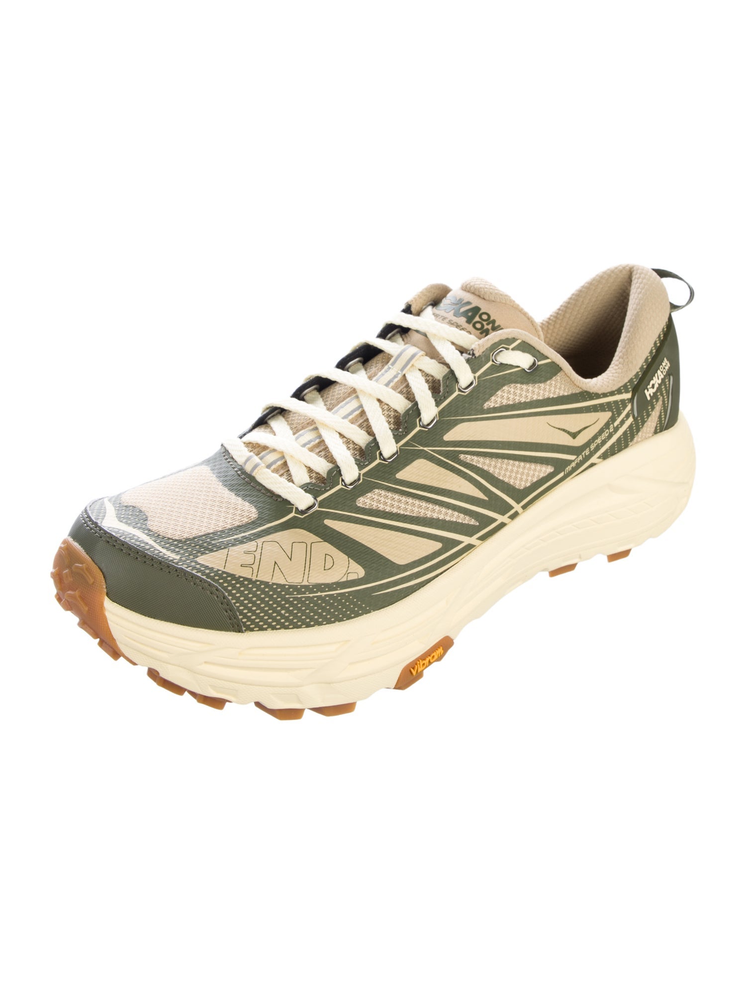 Hoka Mesh Colorblock Pattern Athletic Sneakers