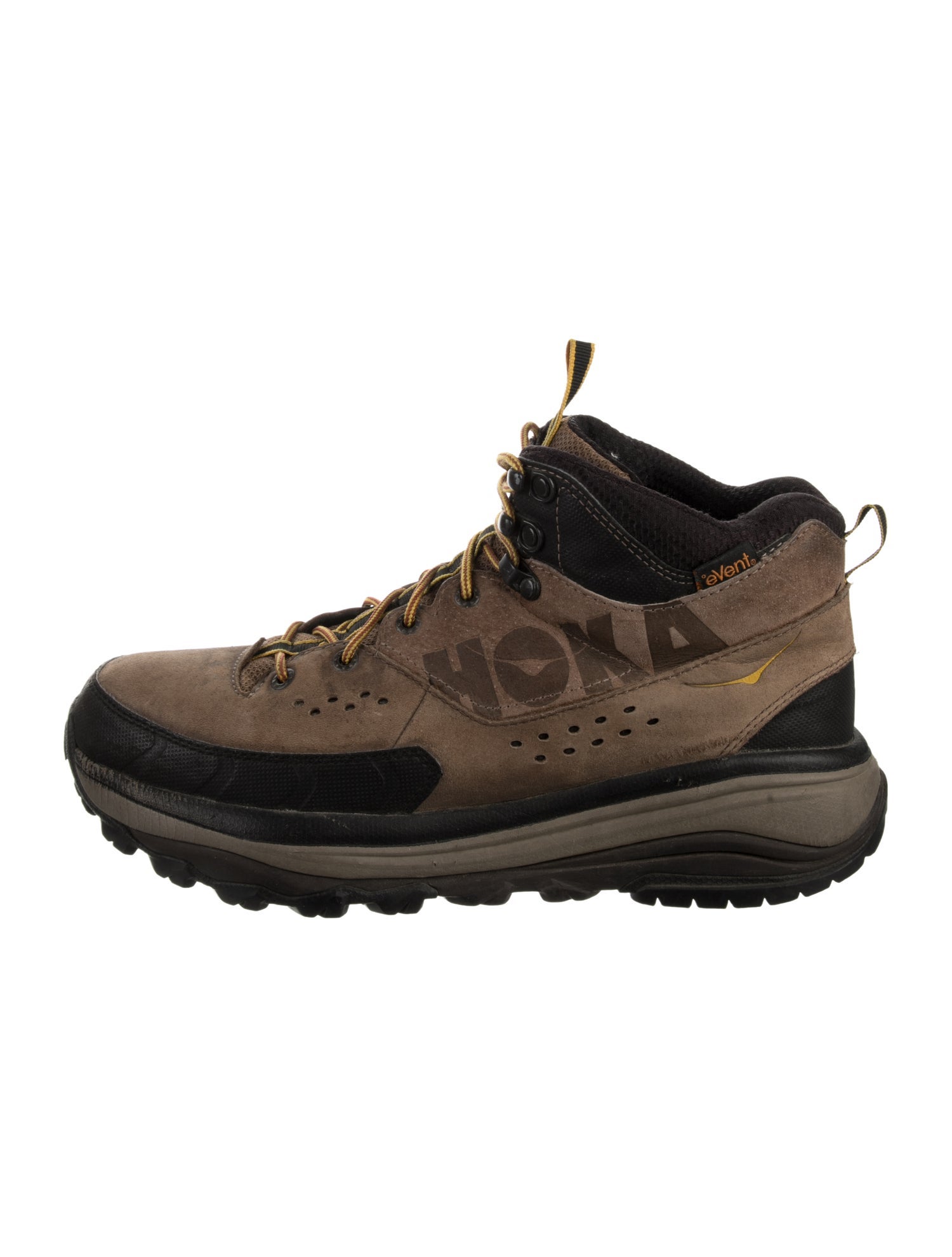 Hoka Suede Colorblock Pattern Hiking Boots