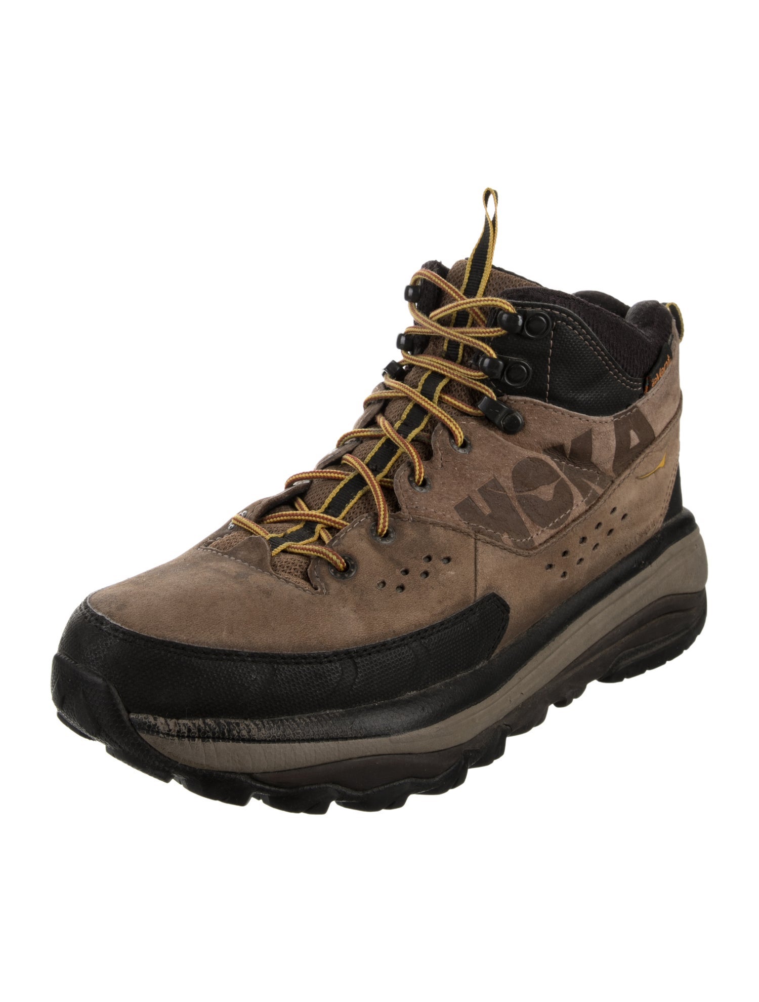 Hoka Suede Colorblock Pattern Hiking Boots