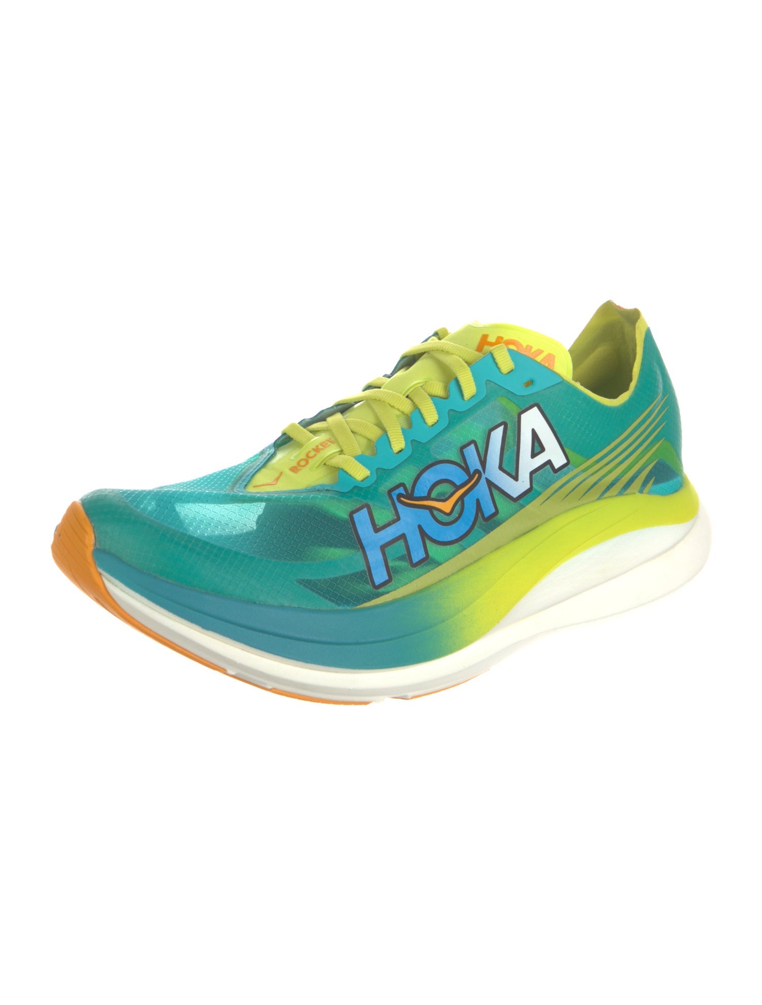 Hoka Nylon Colorblock Pattern Athletic Sneakers