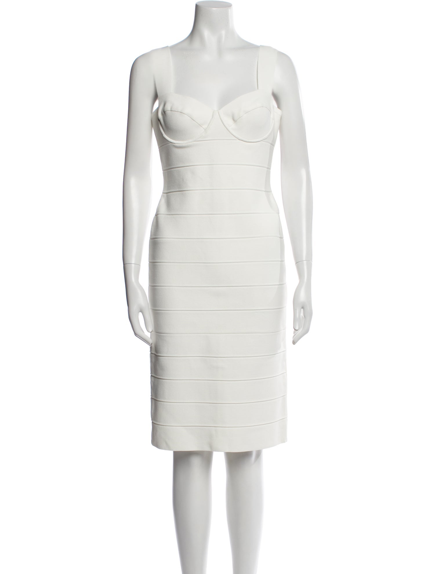 Herve Leger x Julia Restoin Roitfeld Square Neckline Knee-Length Dress
