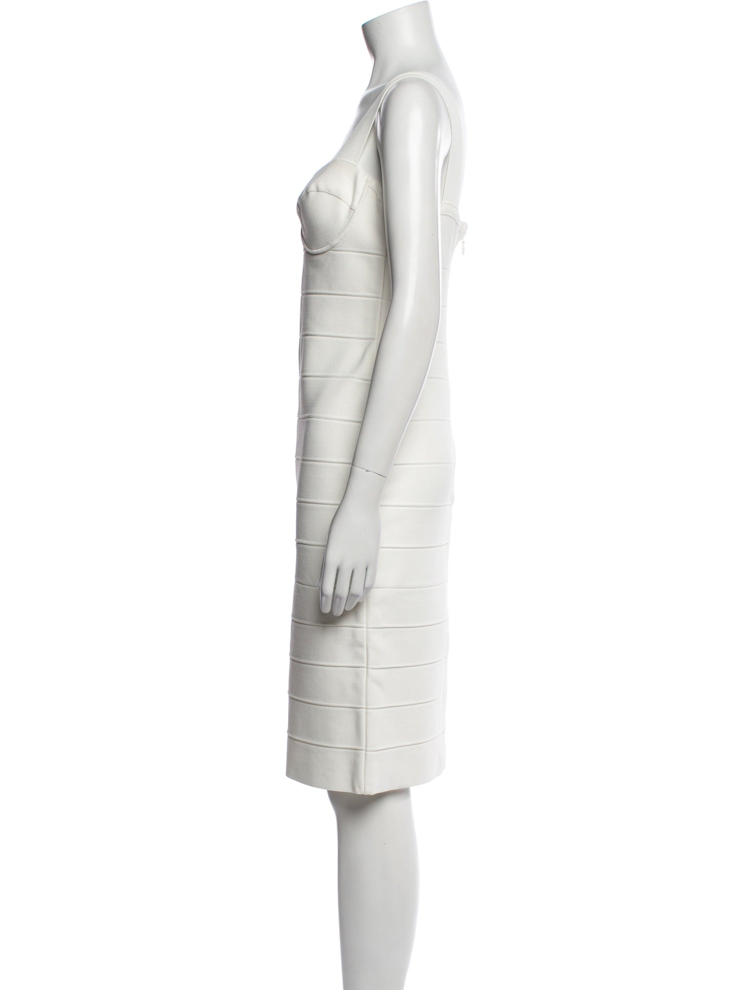 Herve Leger x Julia Restoin Roitfeld Square Neckline Knee-Length Dress