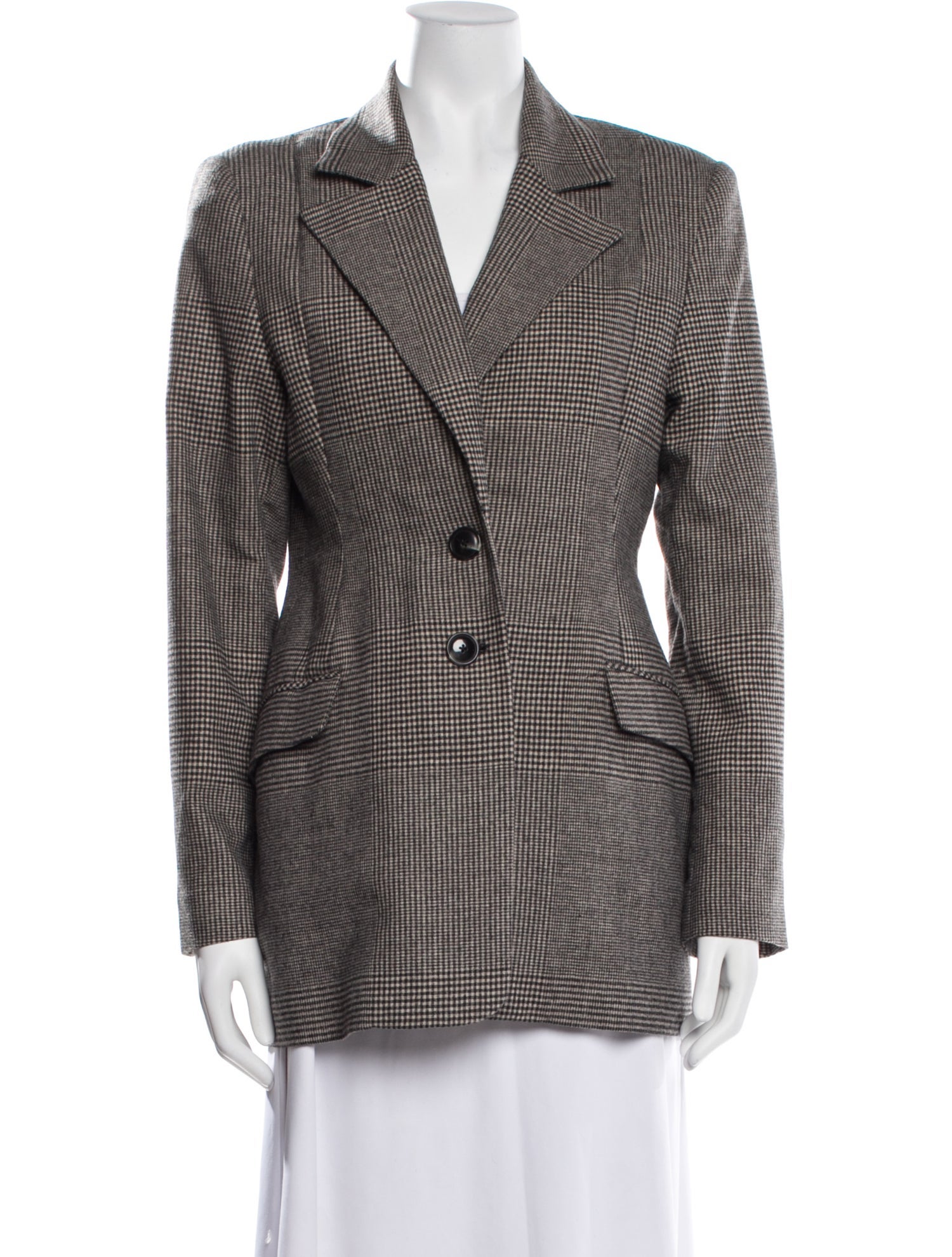 Holzweiler Wool Plaid Print Blazer