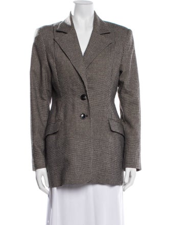Holzweiler Wool Plaid Print Blazer