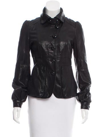 Mackage Leather Button-Up Jacket