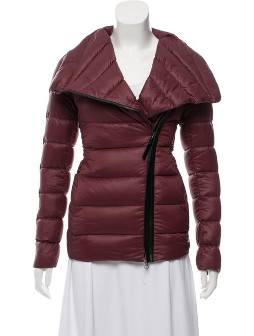 Mackage Leather-Trimmed Puffer Coat Red
